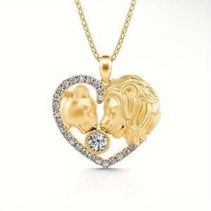 Disney’s 20 inch 18k gold plated Simba and Nala necklace